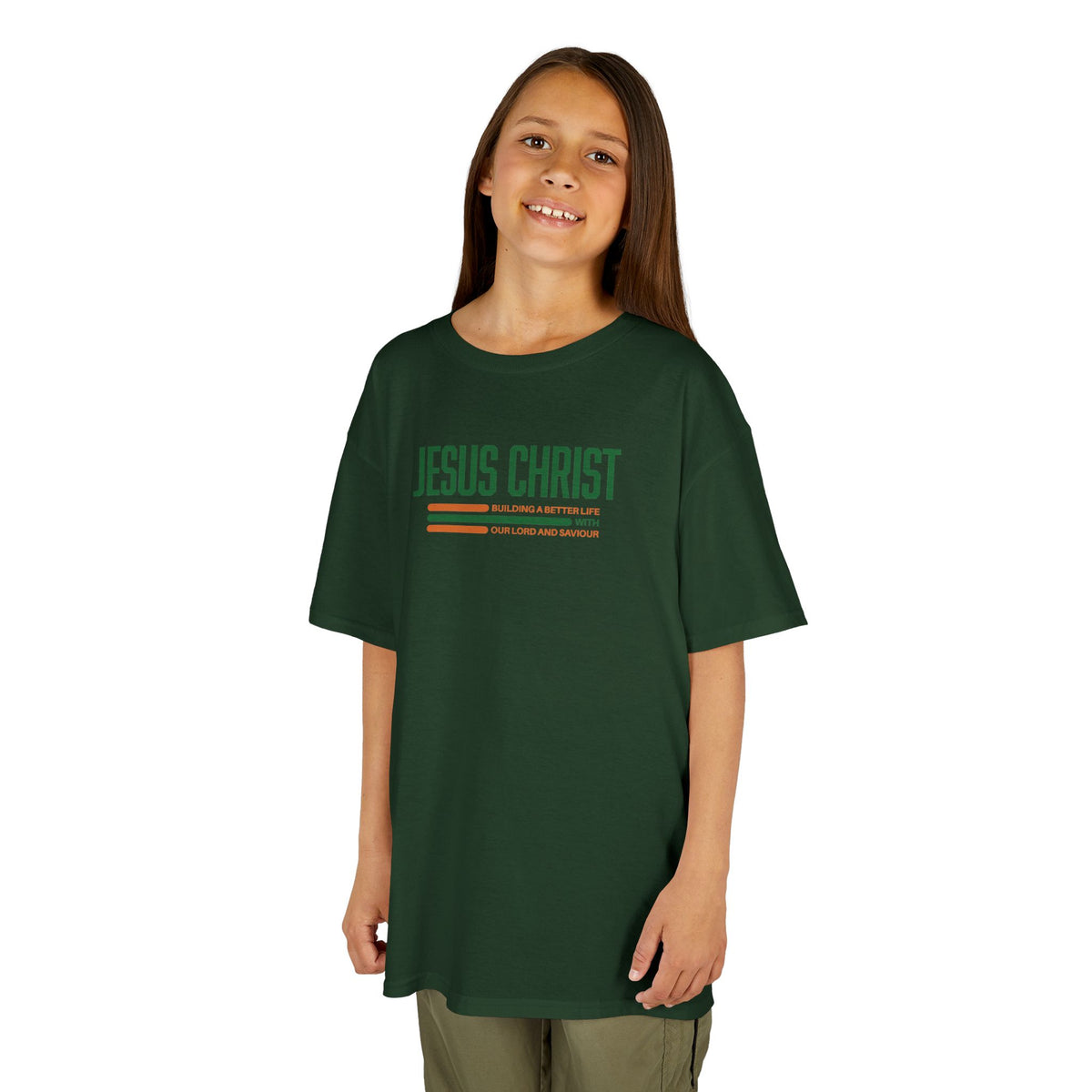 Jesus Christ Retro Stripe Christian Tee, Kids