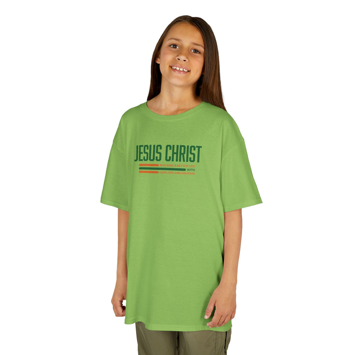 Jesus Christ Retro Stripe Christian Tee, Kids