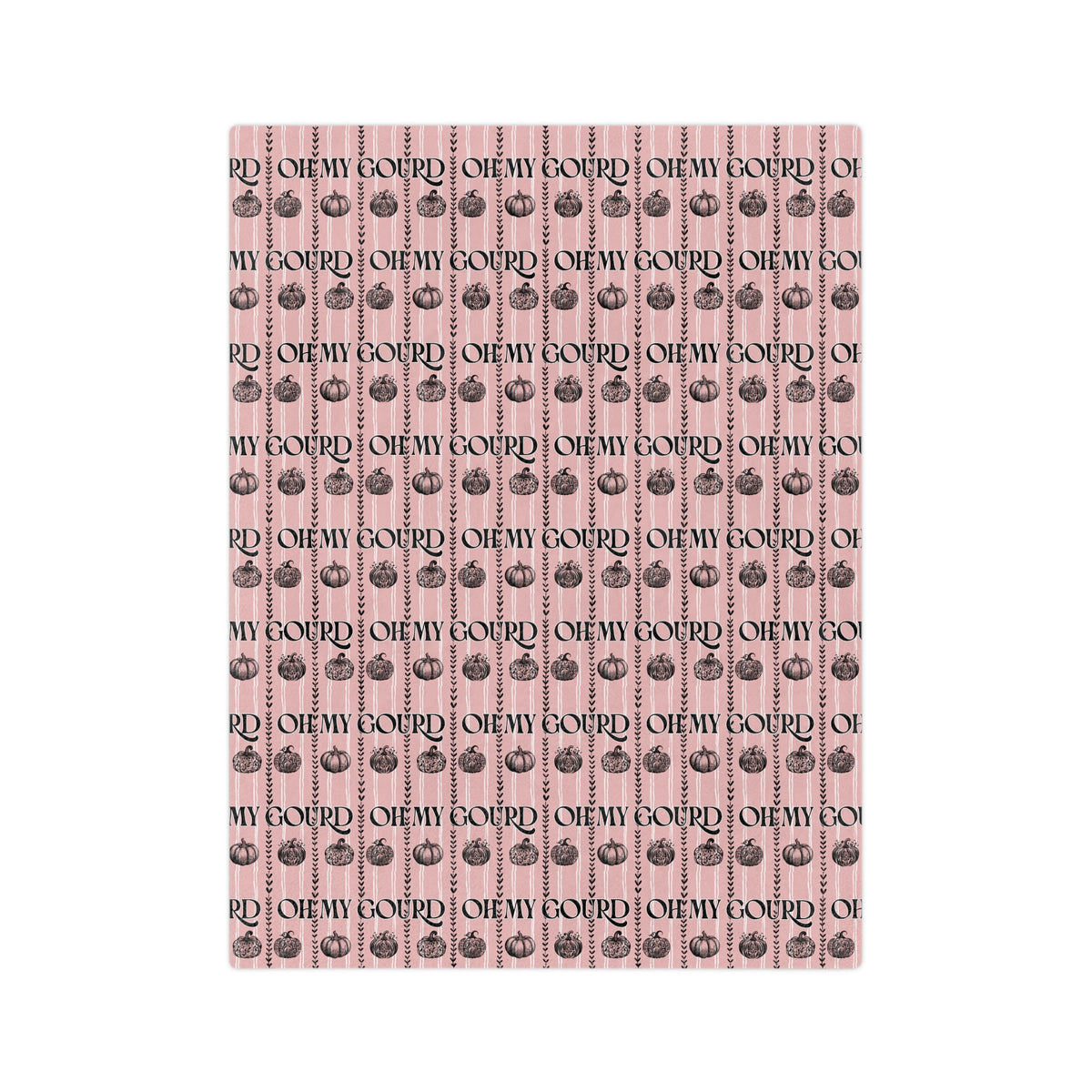 Oh My Gourd, Pink Pumpkin Velveteen Blanket