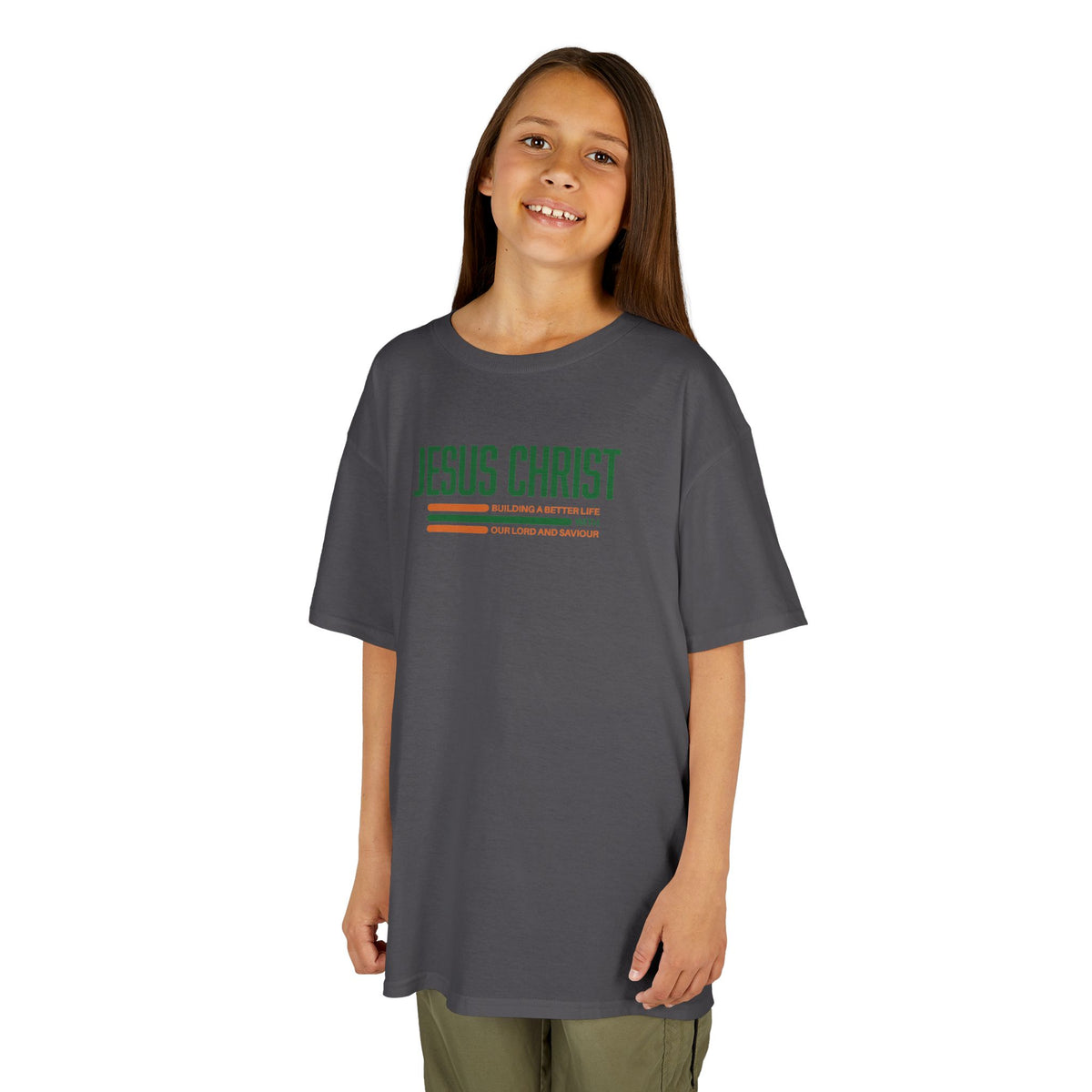 Jesus Christ Retro Stripe Christian Tee, Kids