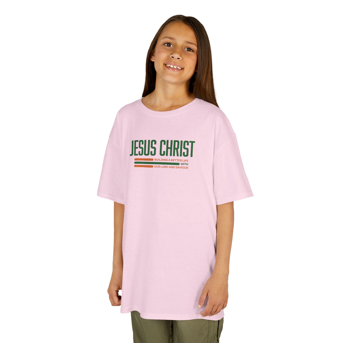 Jesus Christ Retro Stripe Christian Tee, Kids