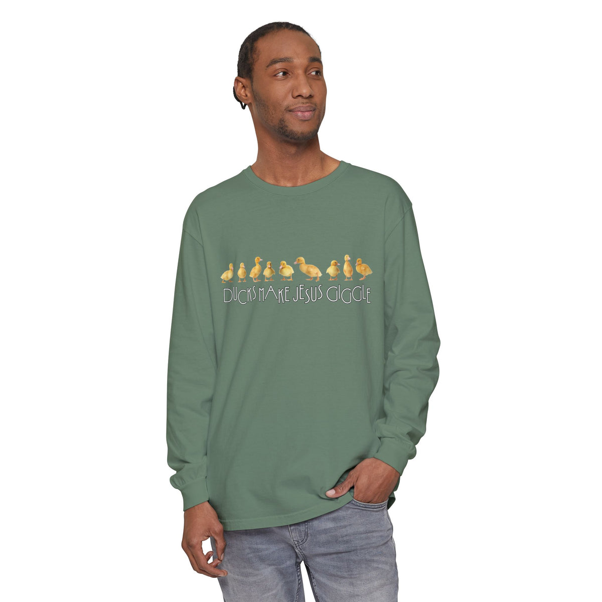 Ducks Make Jesus Giggle, Sleeved Tee