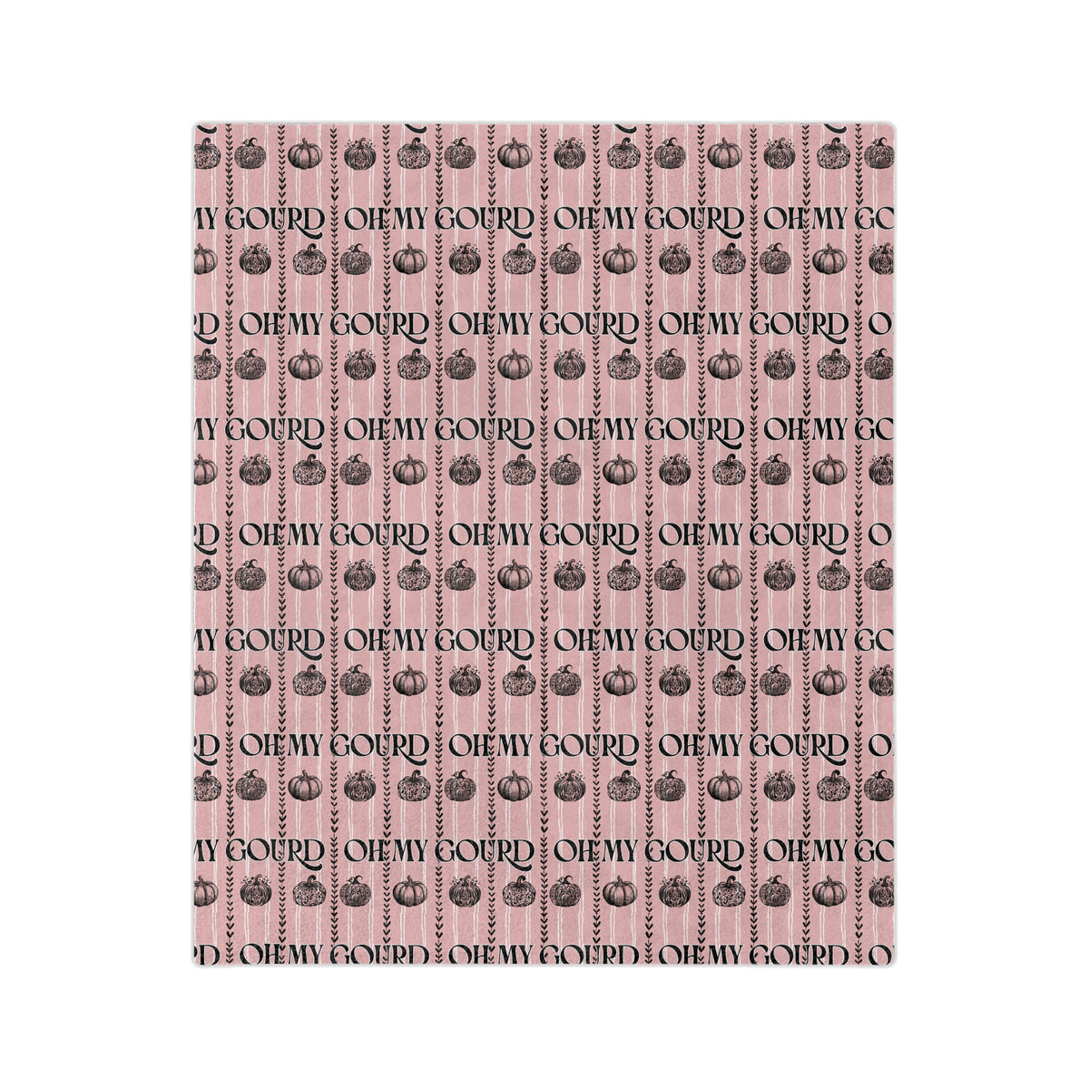 Oh My Gourd, Pink Pumpkin Velveteen Blanket