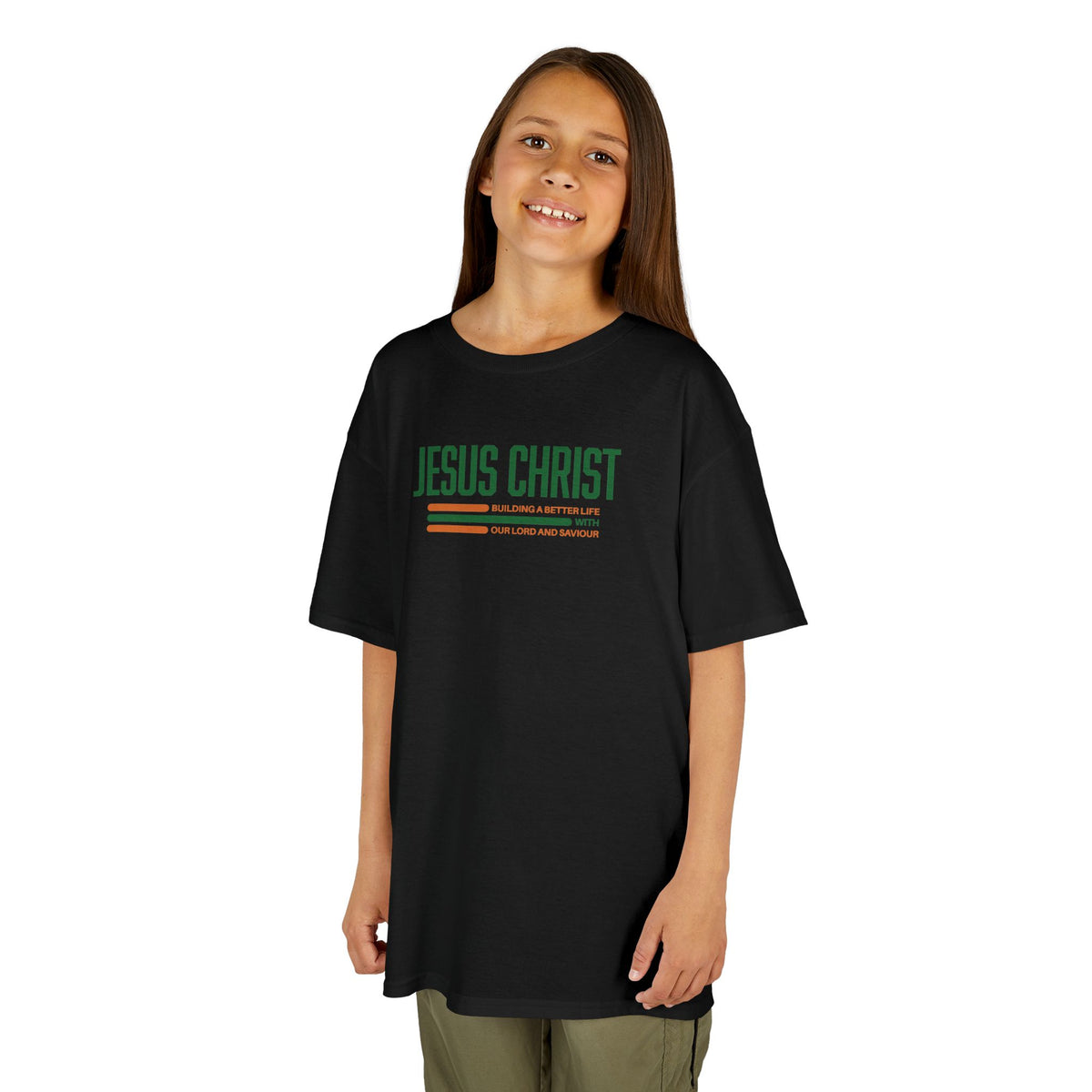Jesus Christ Retro Stripe Christian Tee, Kids