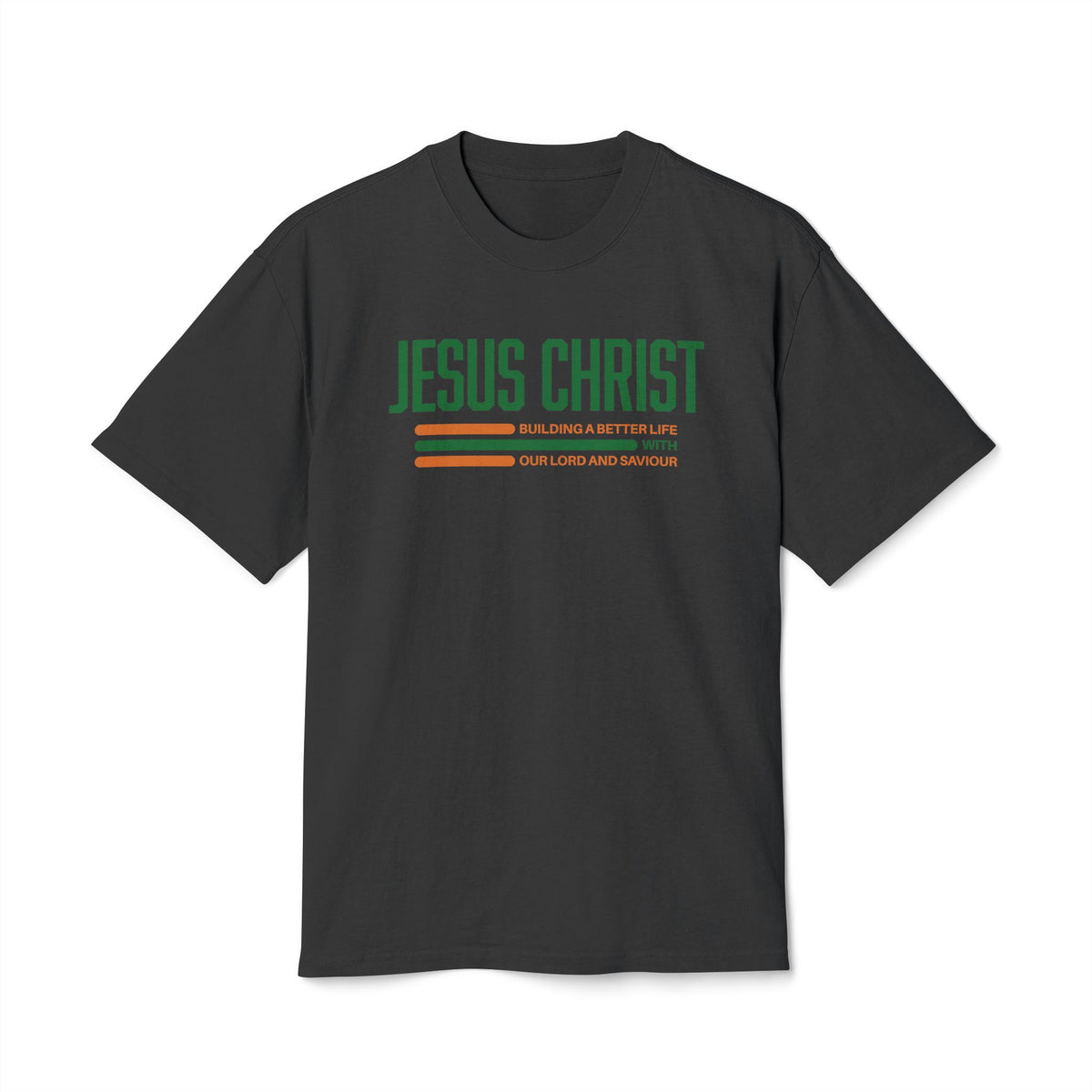 Jesus Christ Retro Stripe Tee — Christian Graphic T-Shirt