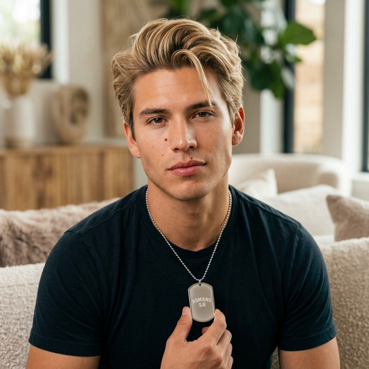 Romans 5:8 Dog Tag Necklace