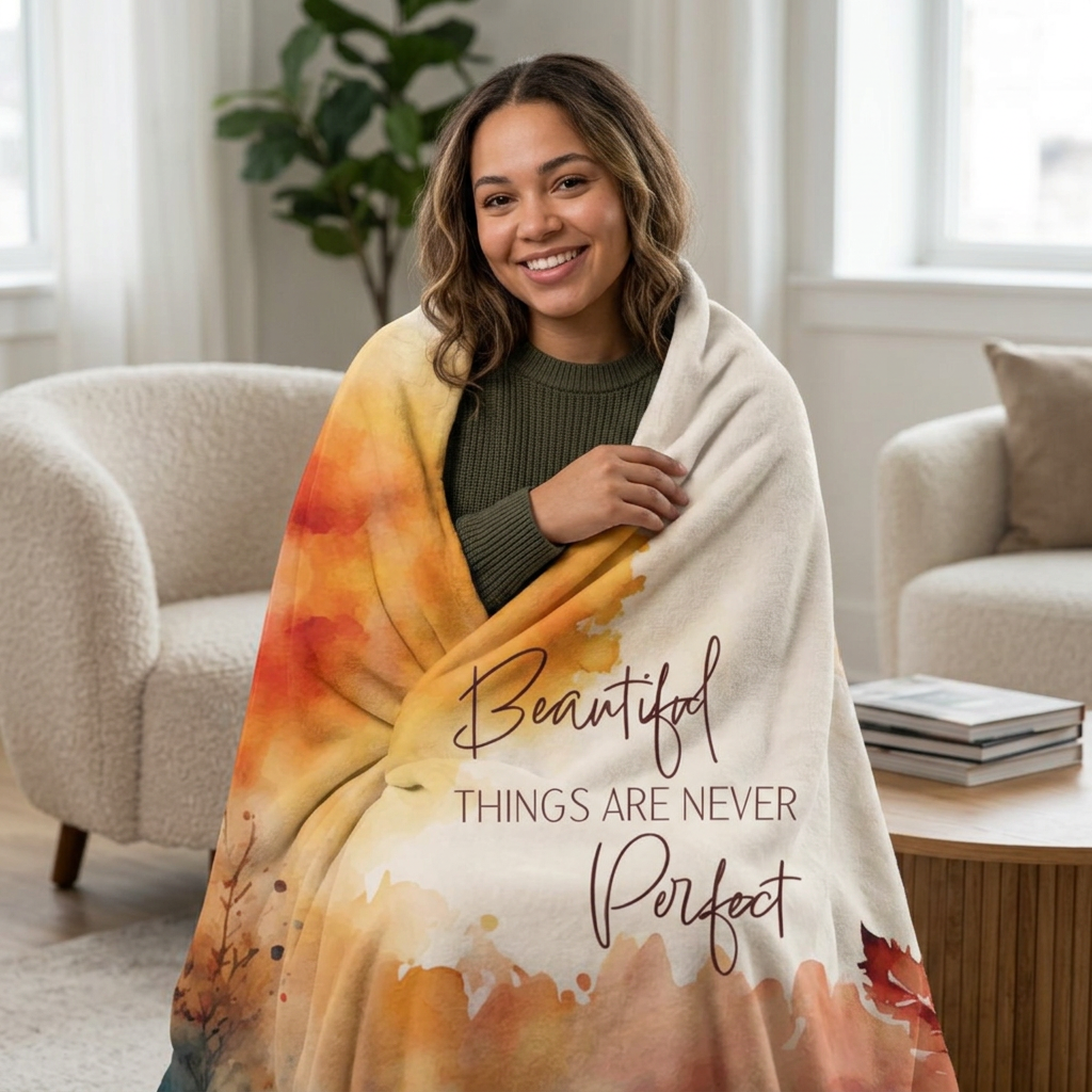 Watercolor Autumn, Fleece Blanket