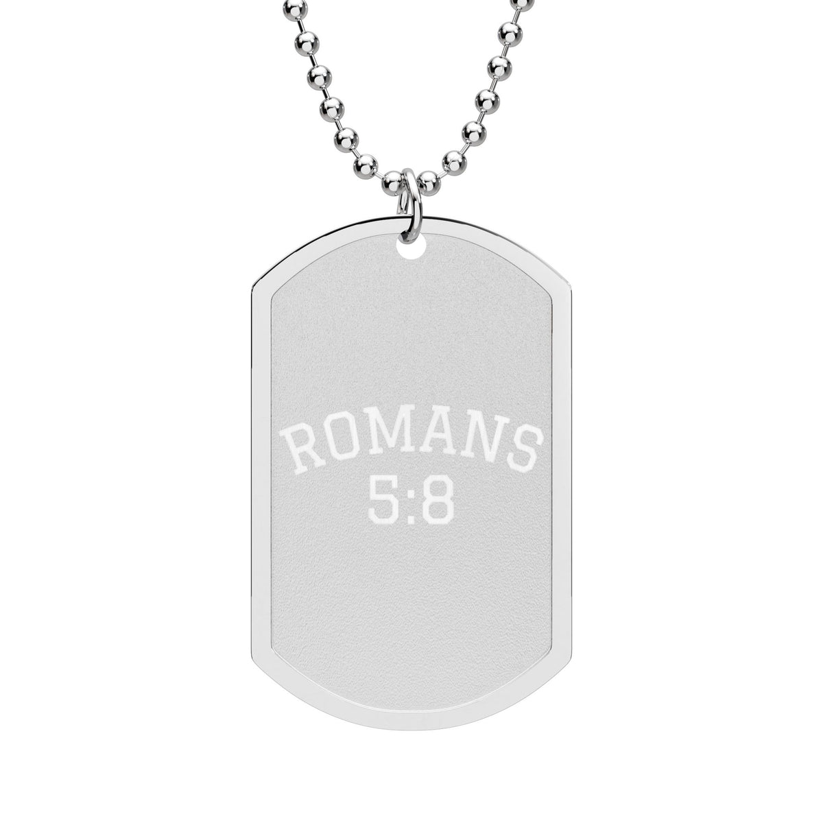 Romans 5:8 Dog Tag Necklace