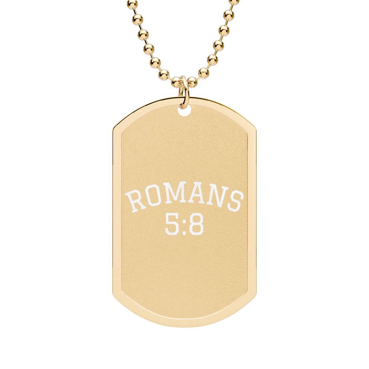 Romans 5:8 Dog Tag Necklace
