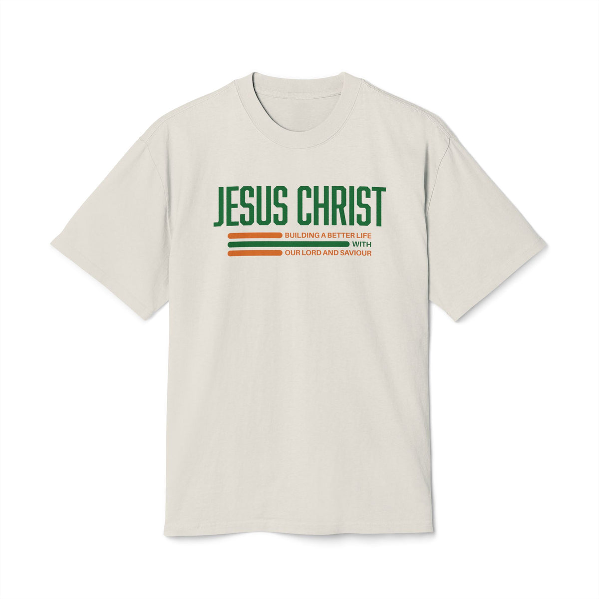 Jesus Christ Retro Stripe Tee — Christian Graphic T-Shirt