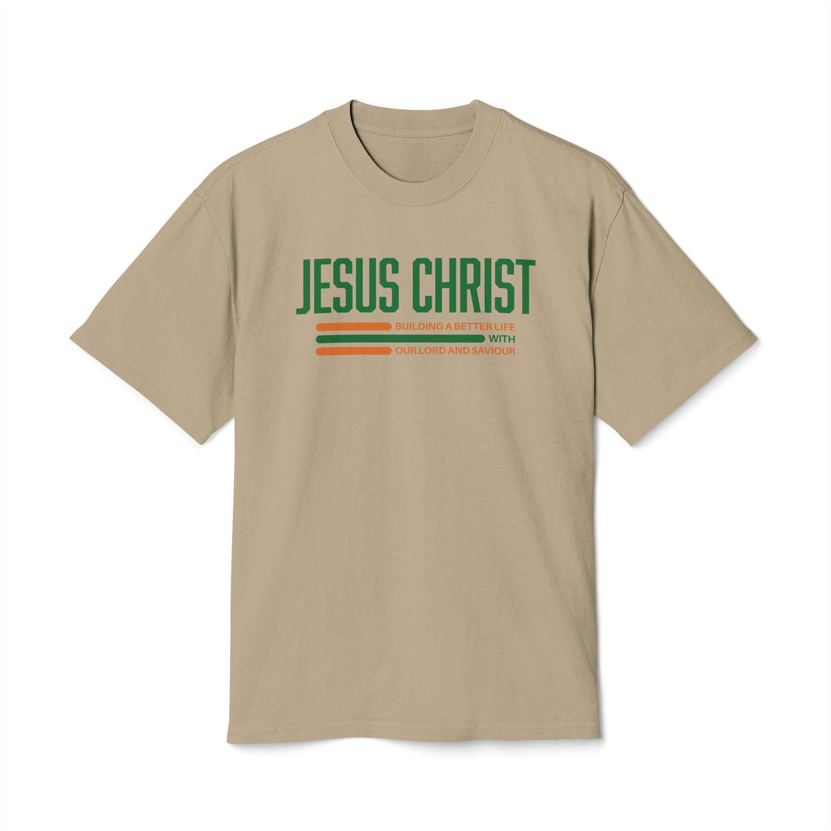 Jesus Christ Retro Stripe Tee — Christian Graphic T-Shirt