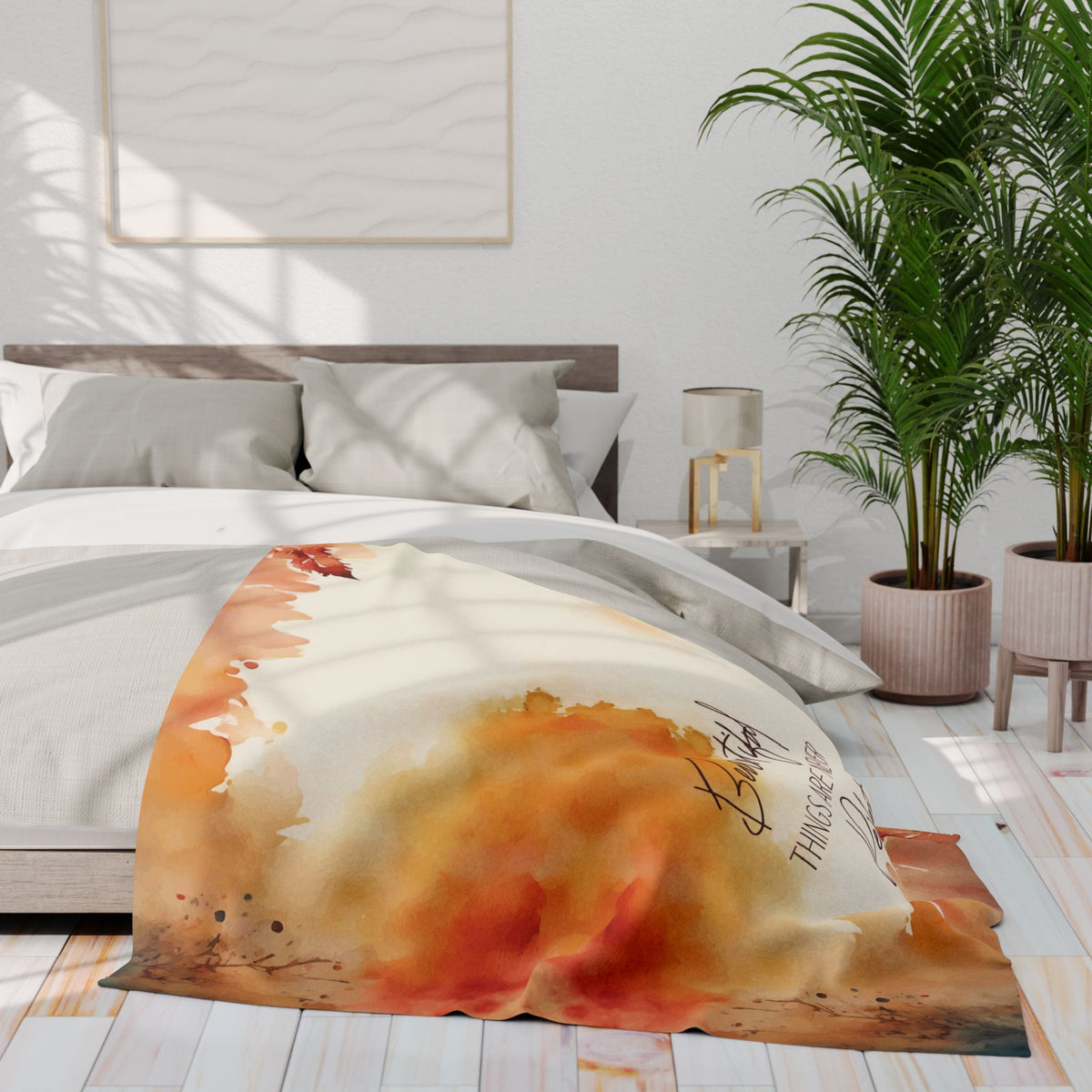 Watercolor Autumn, Fleece Blanket