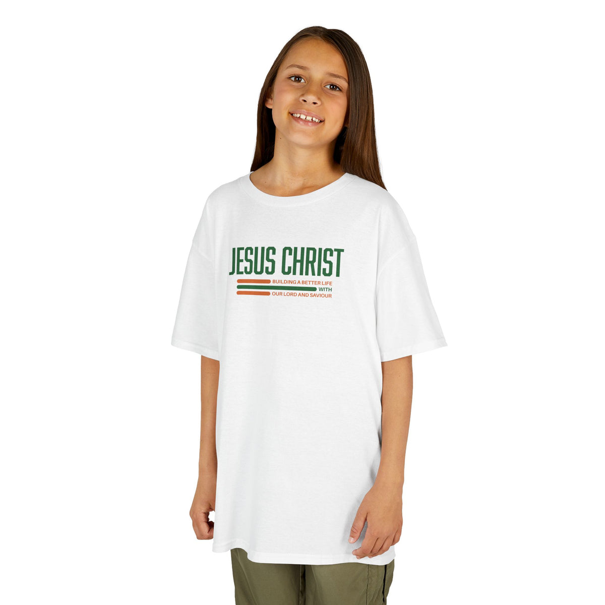 Jesus Christ Retro Stripe Christian Tee, Kids