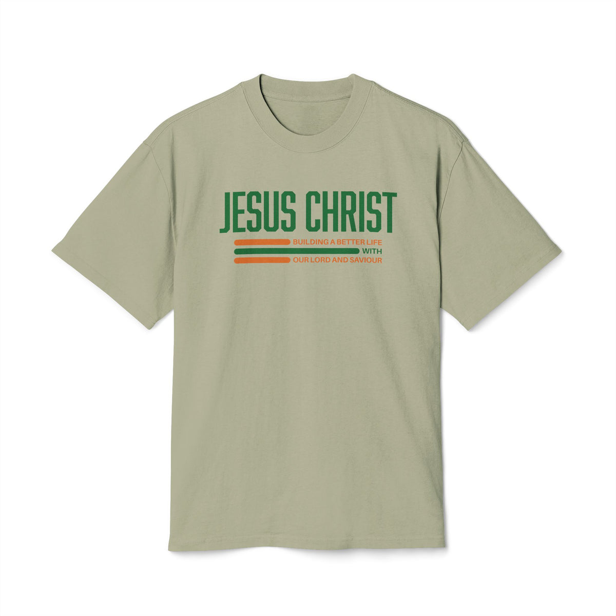 Jesus Christ Retro Stripe Tee — Christian Graphic T-Shirt