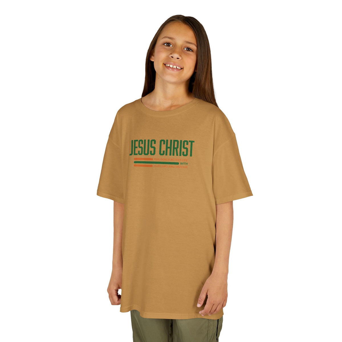 Jesus Christ Retro Stripe Christian Tee, Kids