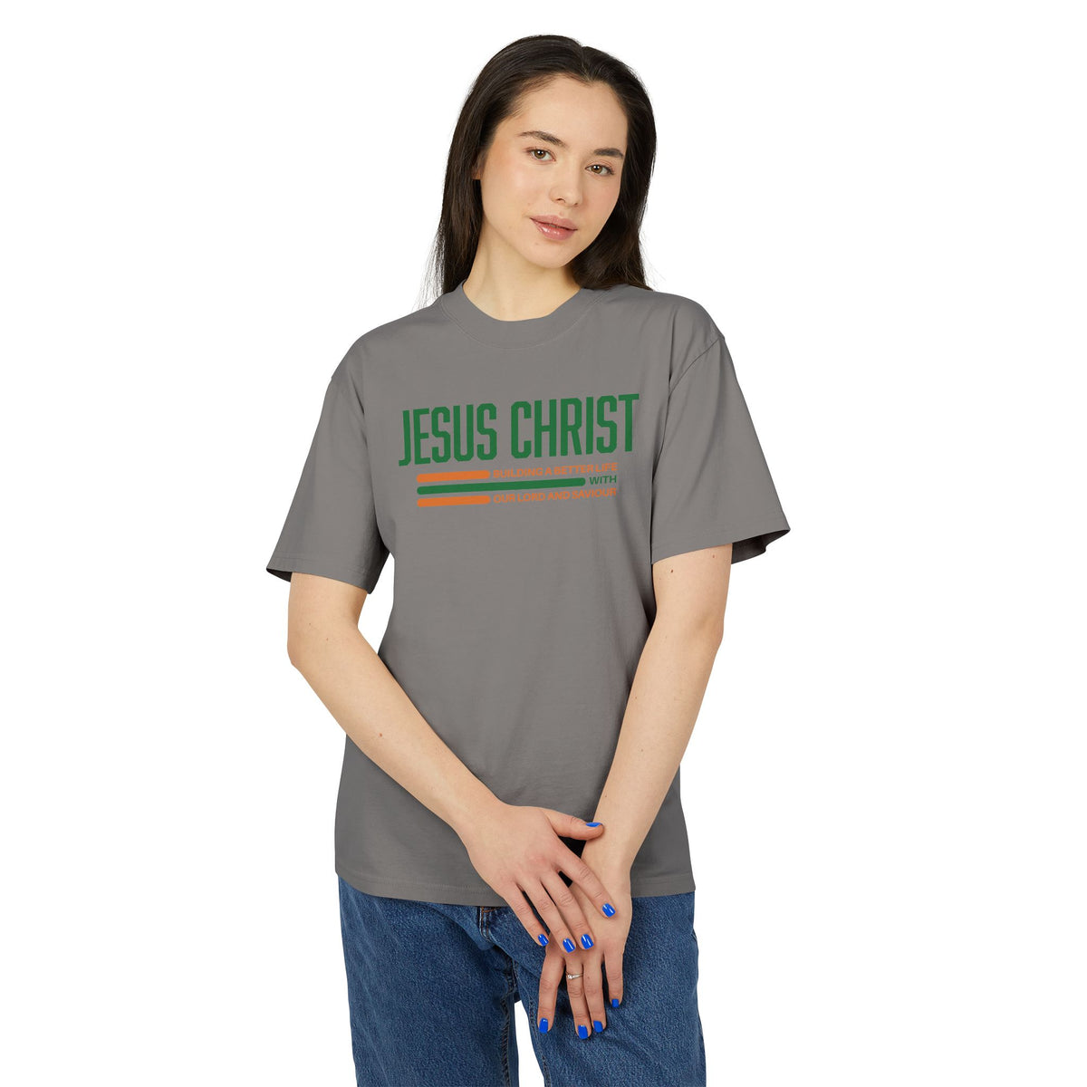 Jesus Christ Retro Stripe Tee — Christian Graphic T-Shirt