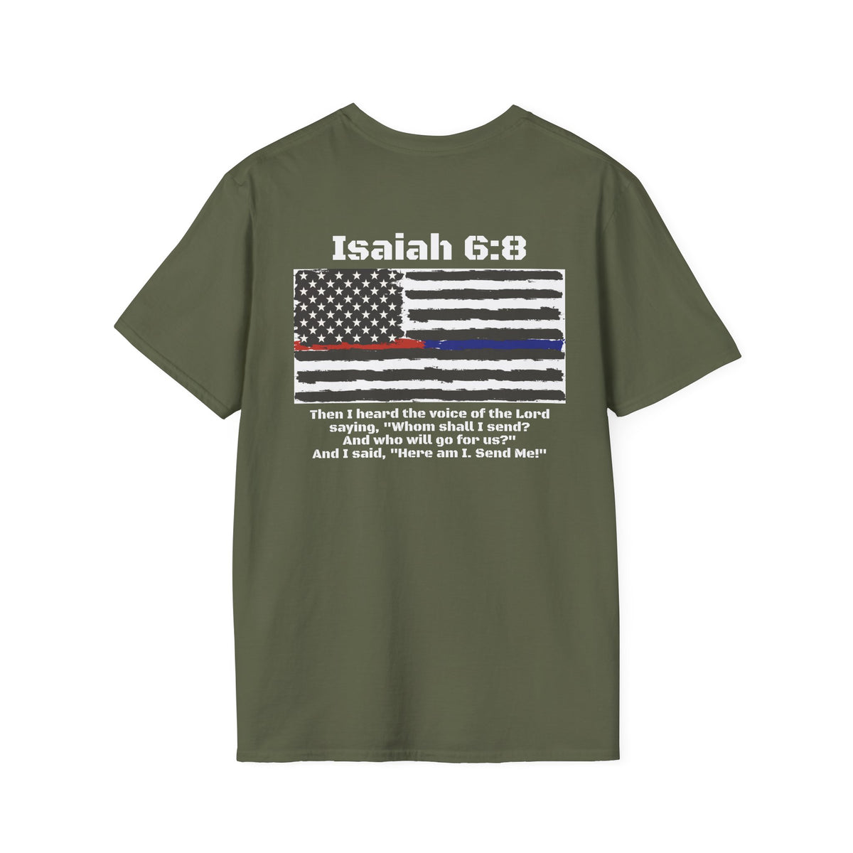 Isaiah 6:8 American Flag T-Shirt, Faith, Service & Patriotism Tee
