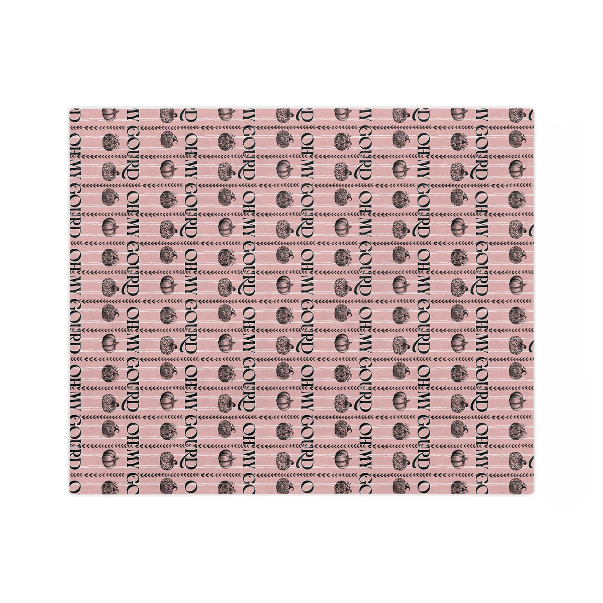 Oh My Gourd, Pink Pumpkin Velveteen Blanket