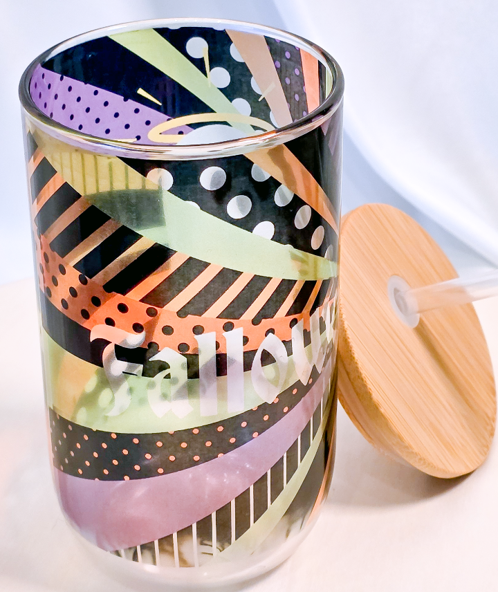 Falloween: The Holy Ghost, 18oz Shimmer Glass Cup